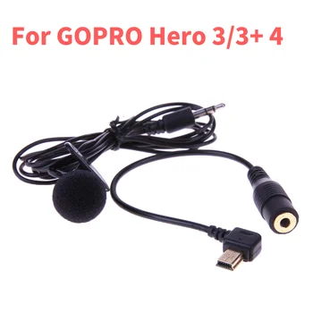 3,5 мм USB Внешний микрофон Микрофон для GOPRO Hero 3/3 + 4 Профессиональный активный зажим для микрофона Аудиоадаптер Аксессуары для микрофонного кабеля