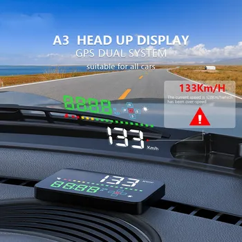 2023 A3 GPS HUD Автоматический Проектор Спидометр Головной Дисплей Детектор Скорости Автомобиля Напряжение Направление Движения Сигнализация Безопасности