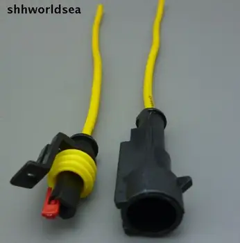shhworldsea 10 пар 1,5 ММ 1-контактный автомобильный Водонепроницаемый электрический штекер с проводом AWG Морской автоматический Герметичный провод Автоматический разъем для подключения проводов