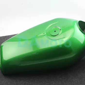 Прозрачный зеленый с 9-литровым Галлоном Cafe Racer Для HONDA CG125 CG125S CG250 ГАЗОВЫЙ ТОПЛИВНЫЙ БАК И ЗАМОК КРЫШКИ Зеленый