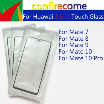 10 шт. \Лот Переднее ЖК-стекло для Huawei Mate 7 8 9 10 Pro Стеклянный объектив с сенсорным экраном с заменой клея OCA