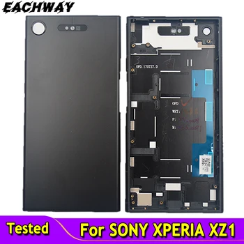 Для Sony Xperia XZ1 Крышка Батарейного Отсека Задняя Крышка С Объективом Камеры + Средняя Рамка Запасные Части Для Sony XZ1 G8341 G8342 Крышка Батарейного отсека
