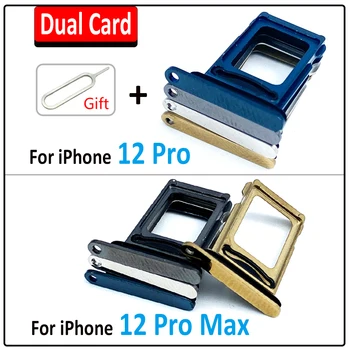 Оригинальная двойная карта для 12 Pro, лоток для SIM-карт, слот для чипов, выдвижной держатель, аксессуары для адаптера, замена для iPhone 12 Pro Max + Pin