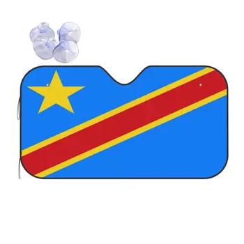 Флаг Конго Новинка Солнцезащитный Козырек Ветровое Стекло 76x140 см Киншаса Заир Алюминиевая Фольга Автомобильный Козырек Жалюзи
