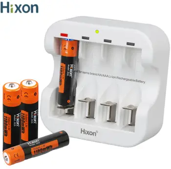 Hixon-Литиевая Аккумуляторная батарея мощностью 1100 МВтч 1,5 В, 4-Слотная Зарядка, Поддержка Оптовой продажи, Доступны фонарик, Вентилятор И Игровой автомат