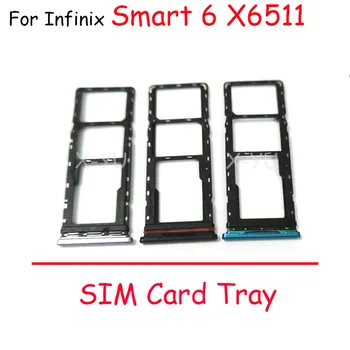 10 шт. Для Infinix Smart 6 X6511 X6511B X6511E Слот для sim-карты, держатель лотка, гнездо для чтения sim-карт