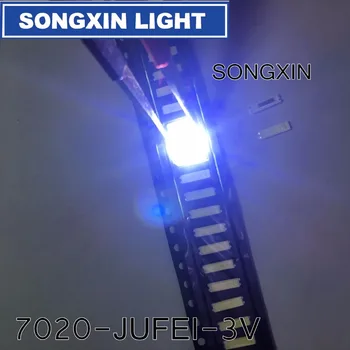 200шт Оригинальный JUFEI LED 7020 светоизлучающие Бусины Высокой Мощности 0,5 Вт 3 В 54ЛМ Холодного белого цвета Для Применения Светодиодной Подсветки ЖК-телевизора