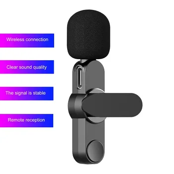 2021 Мини Беспроводной Петличный Микрофон Портативный Аудио-Видеозаписывающий Микрофон Для iPhone Android Live Game Мобильный Телефон Microfonoe