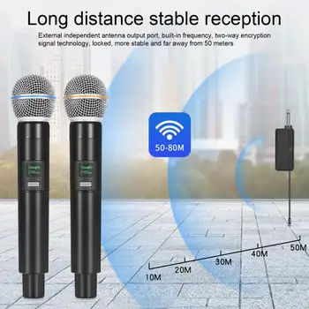 1 Комплект беспроводного микрофона Plug Play Micro-phone Интеллектуальное шумоподавление Исполнение песни Длительный срок службы батареи Micro-phone