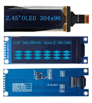 IPS 2,45-дюймовый 7PIN/31PIN Синий OLED-Экранный Модуль SH1126G Drive IC 304 *96 SPI/I2C/Параллельный Интерфейс Поддерживает 16 Уровней Серого