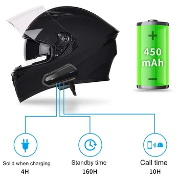 Микрофон внутренней связи мотоцикла B35, Bluetooth 5.0, гарнитура для шлема, переговорное устройство, FM-радио, Качество звука HI-FI, Siri Blue