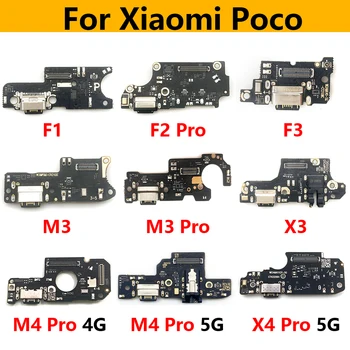 Разъем USB-Порта Для Зарядки Xiaomi Poco M3 F1 F2 F3 X3 X4 M4 Pro 4G 5G Части Соединительной Платы Гибкий Кабель С Микрофоном Микрофон