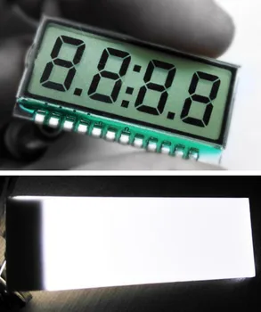 12-контактный TN положительный 4-значный сегмент ЖК-панели с цифровой трубкой ЖК-экран (белая подсветка /без подсветки) 3,3 В ЖК-экран с часами
