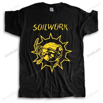 Мужская брендовая хлопковая футболка, летняя футболка с круглым вырезом, свободные топы Soilwork Heavy Metal Music Band, забавная футболка унисекс