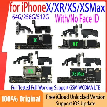 Бесплатная доставка Оригинальная материнская плата для iPhone X XR XS Max Материнская плата с идентификатором лица 256 ГБ Чистая iCloud Разблокированная плата логики