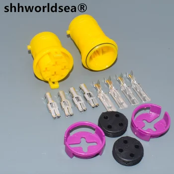 shhworldsea 4-контактный разъем 6,3 мм для VW auto водонепроницаемый штекер разъем электрического кабеля 813972930 813972929
