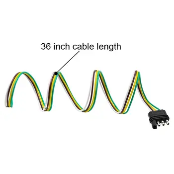 dolity 4-полосный 4-контактный плоский удлинитель жгута проводов для прицепа с кабелем 36 дюймов США