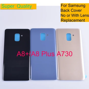 10 шт./лот для Samsung Galaxy A8 Plus A730 Задняя крышка аккумулятора Задняя крышка корпуса A8 + Корпус корпуса с объективом камеры