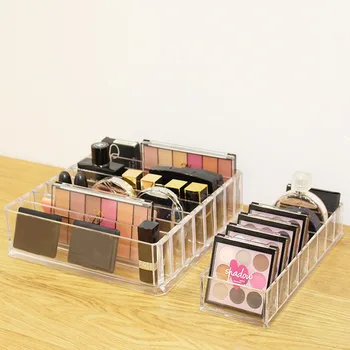 Прозрачный акриловый органайзер для макияжа, косметический держатель, коробка для хранения инструментов для макияжа, коробка-органайзер для кистей и аксессуаров