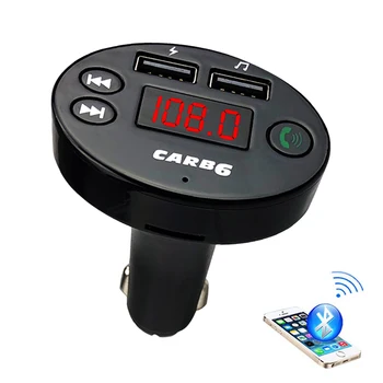 Bluetooth-совместимый FM-передатчик Автомобильный MP3-аудио Музыкальный плеер С Двойным USB-Радиомодулятором TF/USB Автомобильный Комплект Громкой Связи с 5V 2.1A