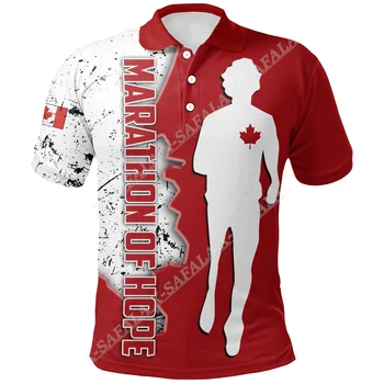 Канадский Красный Кленовый лист, Флаг Лося, Рубашка поло с 3D принтом, Мужской воротник, Короткие рукава, Уличная одежда, Повседневный топ, Летняя одежда