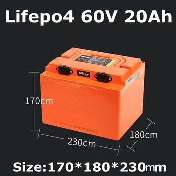 водонепроницаемый Аккумулятор 60v 20Ah Lifepo4 71.2v power BMS ebike 1500w Motor Energy scooter ups power system + зарядное устройство 5A