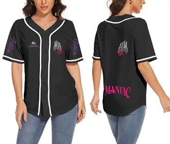 Бейсбольная майка Stray Kids Kpop, женская рубашка для софтбола, футболки на пуговицах с коротким рукавом, спортивная одежда StrayKids MANIAC