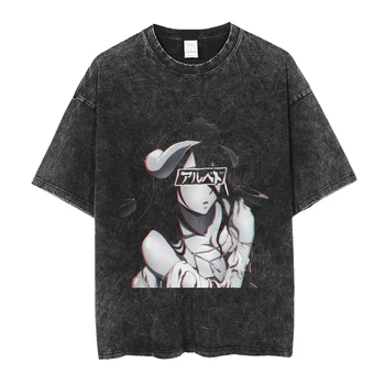 Футболка с аниме Harajuku Overlord, мужские и женские футболки, уличная одежда с модным принтом, футболки с коротким рукавом для мужчин