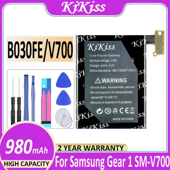 900 мАч KiKiss Сменный Аккумулятор B030FE Для Samsung Gear 1 SM-V700 Gear1 V700 SMV700 B030fe Батарейки Для Смарт-Часов + Трек-код