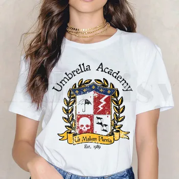 Символ Академии Umbrella, футболки Cha Diego Vanya, Женская футболка с коротким рукавом, женские топы, футболки в стиле Харадзюку, Винтажный стиль