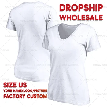 Женские футболки с V-образным вырезом на заказ
