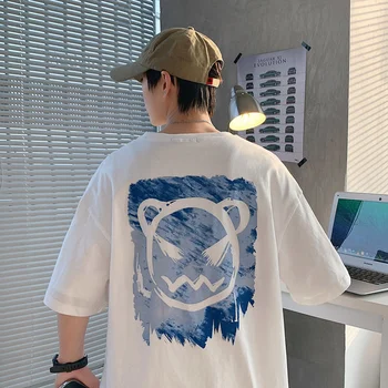 T-shirt Manches Courtes pour Homme et Femme, Estival et Respirant, en Coton, Harajuku, 2023
