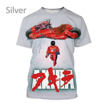 2023 Новая Классическая футболка с 3D-принтом из японского аниме A-Akira Летняя модная мужская Повседневная Стильная футболка с мультяшным принтом Повседневная