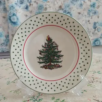 8-дюймовая керамическая тарелка в виде рождественской елки для десертов, изысканной западной посуды