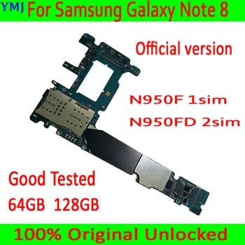 Материнская плата 64G для Samsung Galaxy Note 8 N950F N950FD Оригинальная разблокированная системная плата Android 100% протестирована