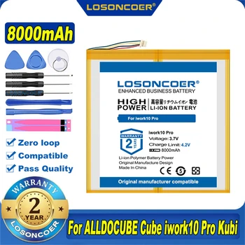 100% Оригинальный LOSONCOER НОВЫЙ Планшетный Аккумулятор емкостью 8000 мАч для ALLDOCUBE Cube iwork10 Pro Kubi Tablet PC T801-28100122